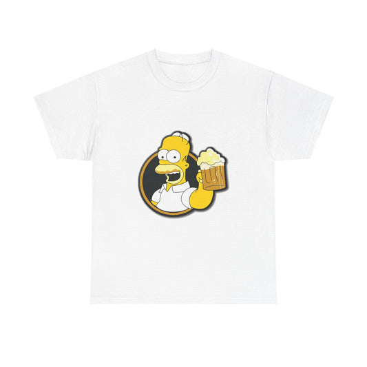 Cheers to Beer! Homer Simpson Lazy Guy Graphic Tee